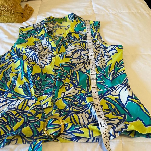 Island Republic Floral sleeveless blouse with cute tie, size XL - Picture 9 of 14